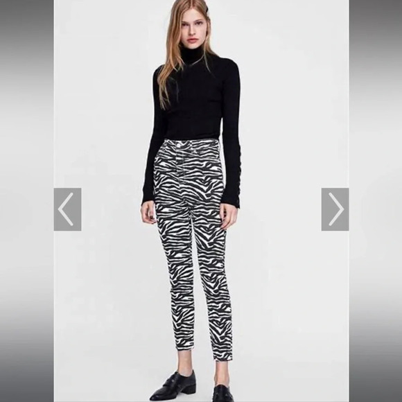 Zebra print high waisted pants medium - Picture 9 of 9